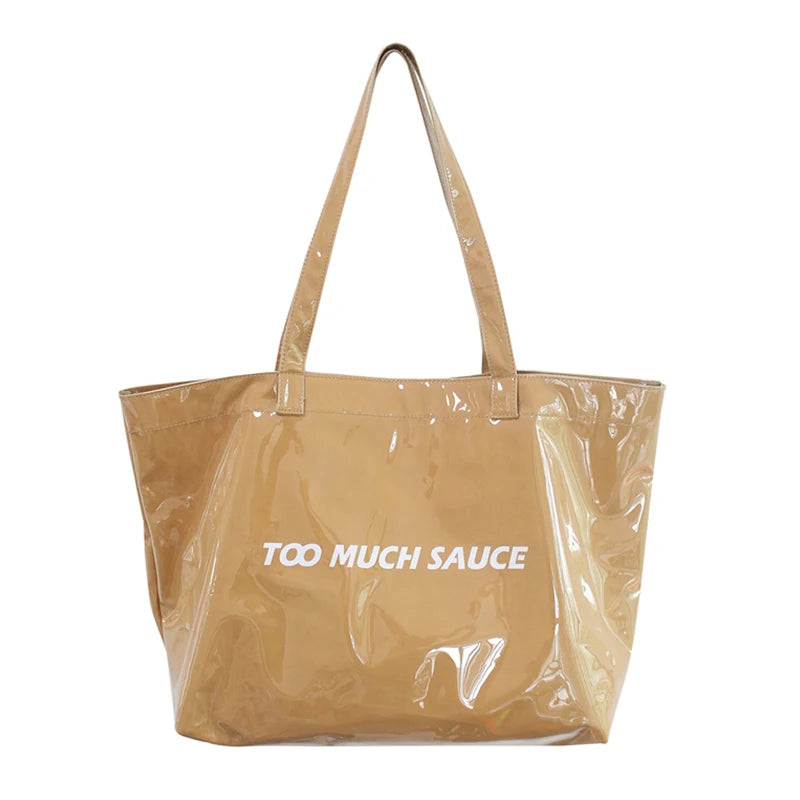 PVC Canvas Tote Bags Large Capacity Travel Beach Women Handbags