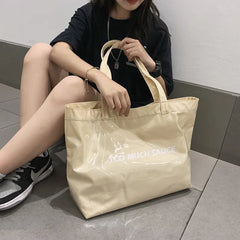 PVC Canvas Tote Bags Large Capacity Travel Beach Women Handbags