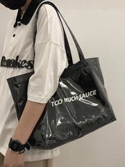 PVC Canvas Tote Bags Large Capacity Travel Beach Women Handbags