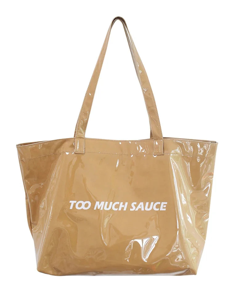 PVC Canvas Tote Bags Large Capacity Travel Beach Women Handbags