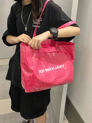 PVC Canvas Tote Bags Large Capacity Travel Beach Women Handbags