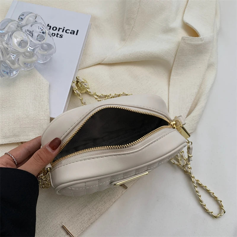 Small Crossbody Bag for Women Chain Strap Diamond Lattice Women's Shoulder Bag