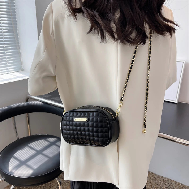 Small Crossbody Bag for Women Chain Strap Diamond Lattice Women's Shoulder Bag