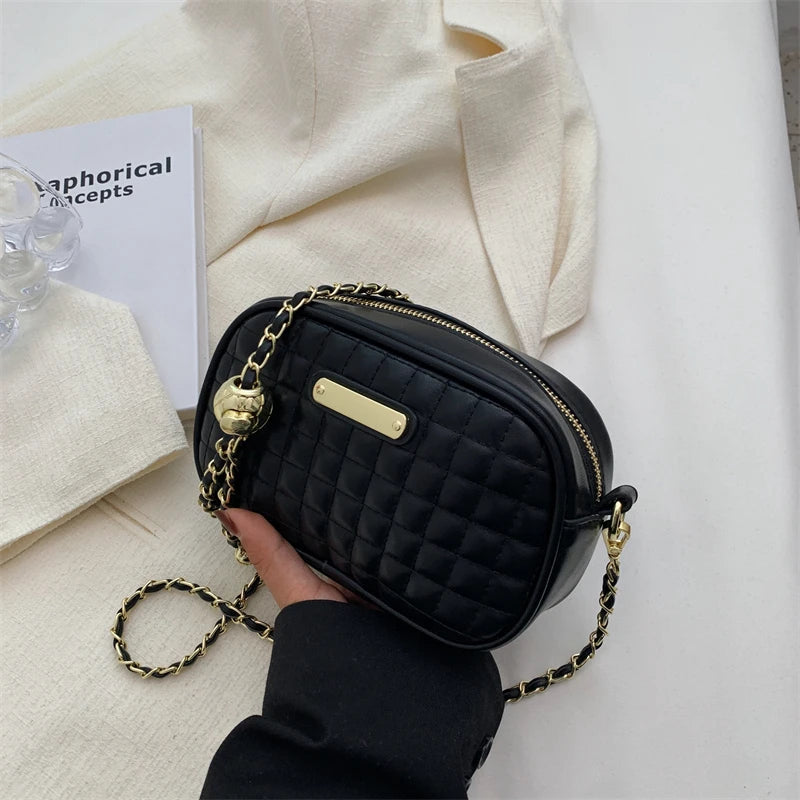 Small Crossbody Bag for Women Chain Strap Diamond Lattice Women's Shoulder Bag