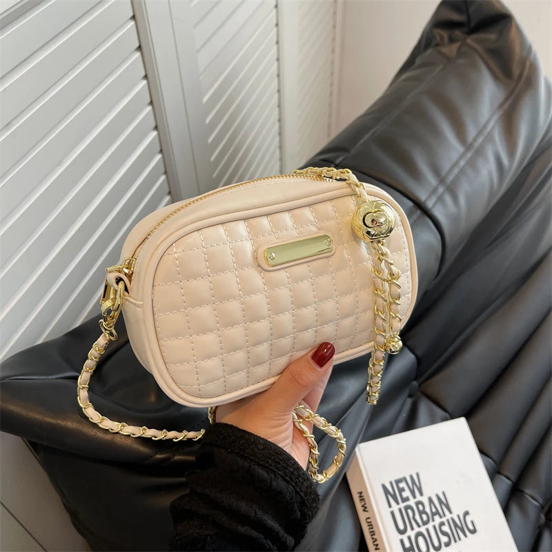 Small Crossbody Bag for Women Chain Strap Diamond Lattice Women's Shoulder Bag