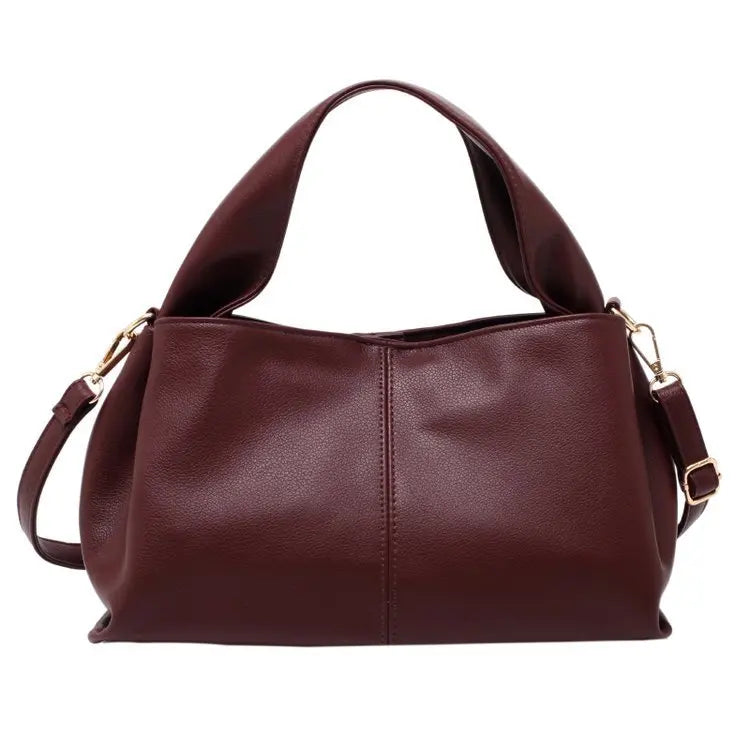 Pleated Crossbody Bag Soft PU Shoulder Tote Clutch for Women