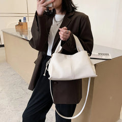 Pleated Crossbody Bag Soft PU Shoulder Tote Clutch for Women