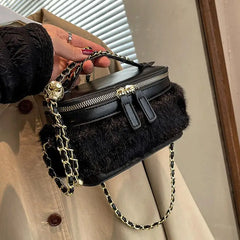 Plush Stitching Box Crossbody Bags Women Handbags And Purses