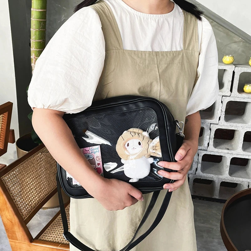 Sweet Lolita Crossbody Bag Transparent Pocket Japanese Style Shoulder Purse