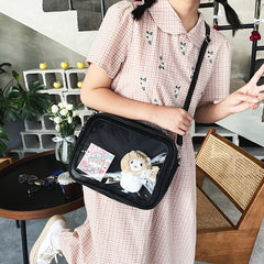 Sweet Lolita Crossbody Bag Transparent Pocket Japanese Style Shoulder Purse