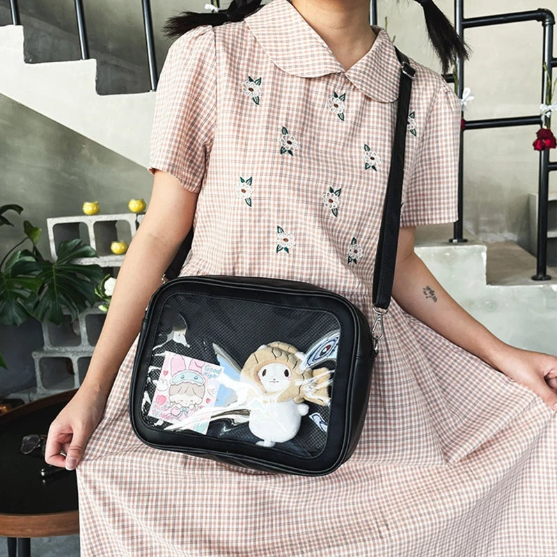 Sweet Lolita Crossbody Bag Transparent Pocket Japanese Style Shoulder Purse