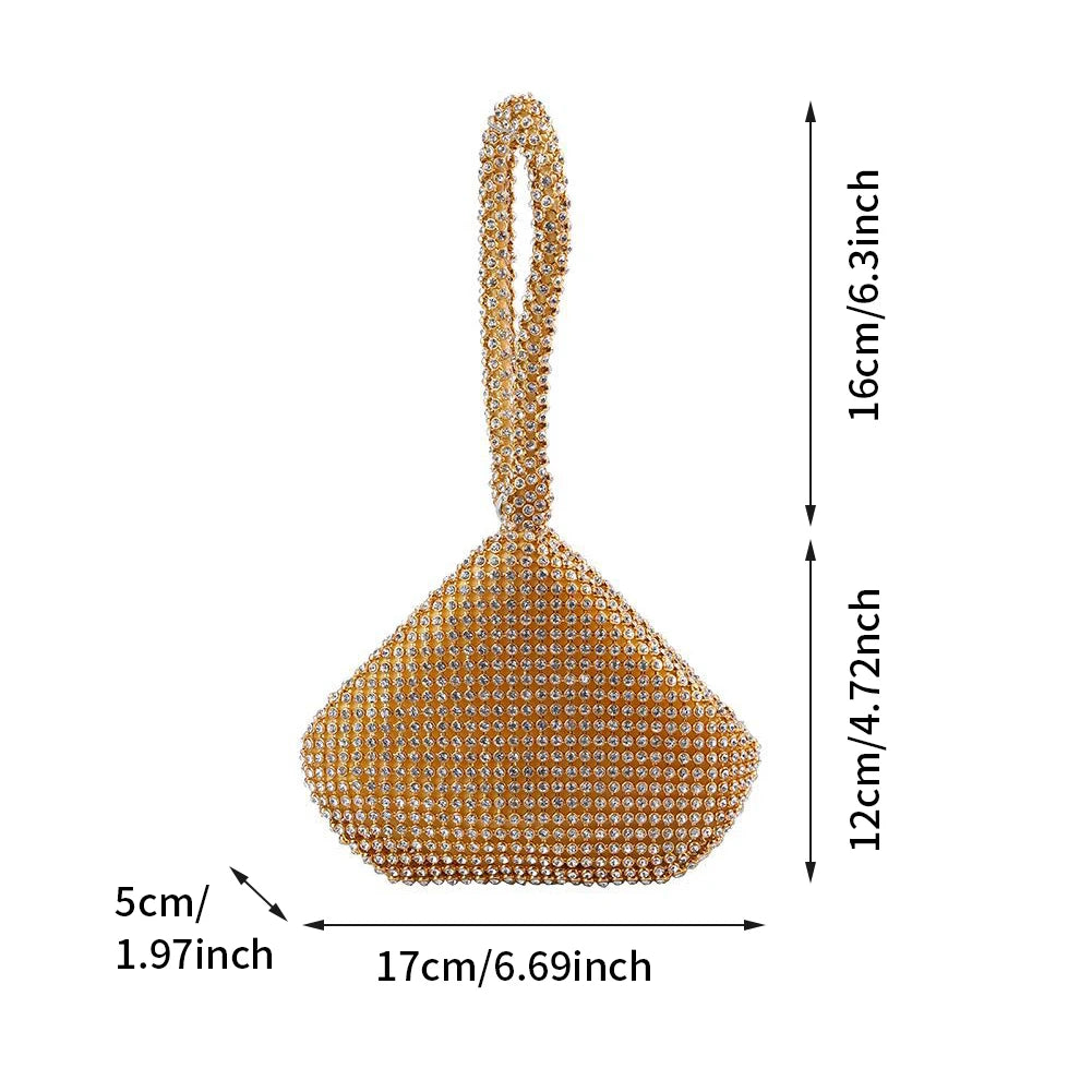 Glitter Triangle Women Handbag Rhinestone Party Bling Prom Clutch