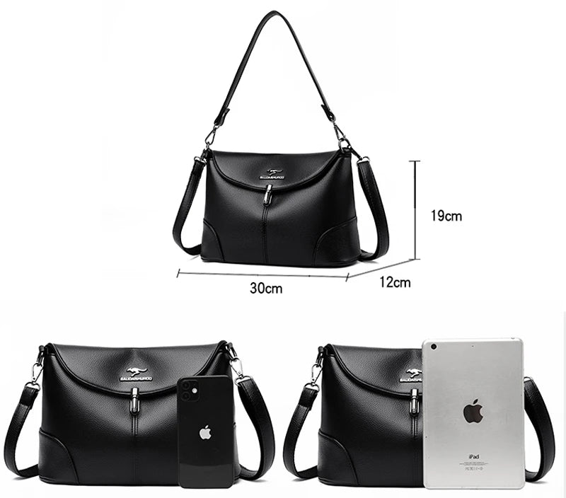 Soft Leather Shoulder Crossbody Bags For Women Travel Totes Sac A Main