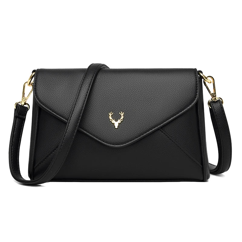 Leather Shoulder Bag Small Flap Messenger Bags Women Crossbody