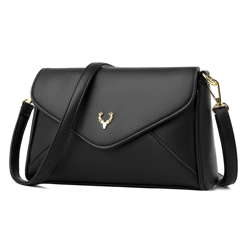 Leather Shoulder Bag Small Flap Messenger Bags Women Crossbody