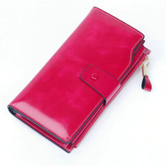 RFID Blocking Leather Key Package Zipper Hand Function Phone Purse