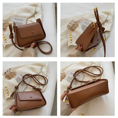 Retro PU Leather Handbags for Women Shoulder Bag Crossbody Solid Ladies