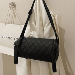 Rhombic Cylindrical Nylon Shoulder Bag for Women