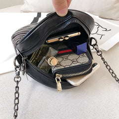 Punk Style Chain Shoulder Bag Small Rivet Tassel Crossbody Bag