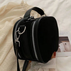 Leather Flap Bag Large Capacity Women Shoulder Crossbody Rivets Tote Handbag