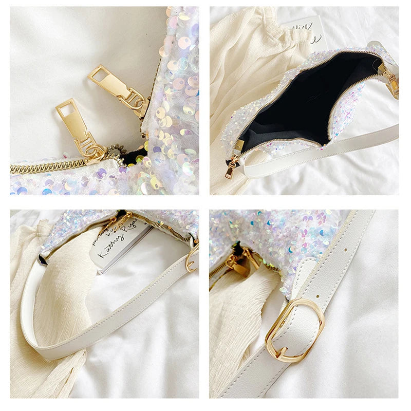 Sequins Women Shoulder Bags Handbags Large Capacity Tote Messenger Bag Lady