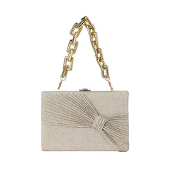 Shining Fabric Party Purse Bag Pleated Bow Mini Flap Ladies Prom Cocktail Weddin