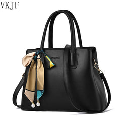 Silk Decoration Women Bags Leather Womens Handbags Crossbody Bags