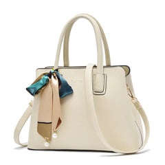 Silk Decoration Women Bags Leather Womens Handbags Crossbody Bags