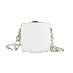 Silver Metal Box Bag Party Clutch Evening Bag Chain Crossbody Mini Bag