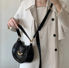Women's Vintage Shoulder Bag Pu Leather Saddle Purse Messenger Bag