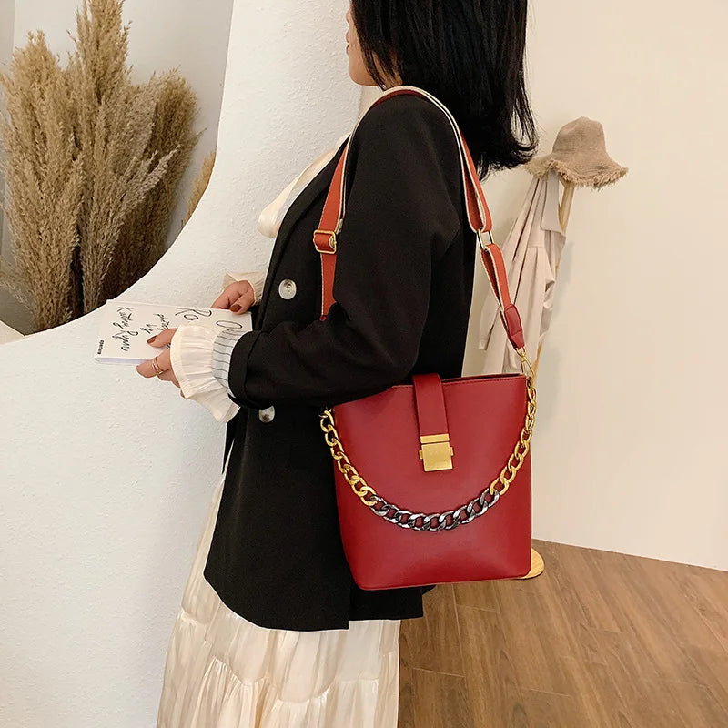 Small Chain Women Handbags High Ladies Shoulder Bucket Bag