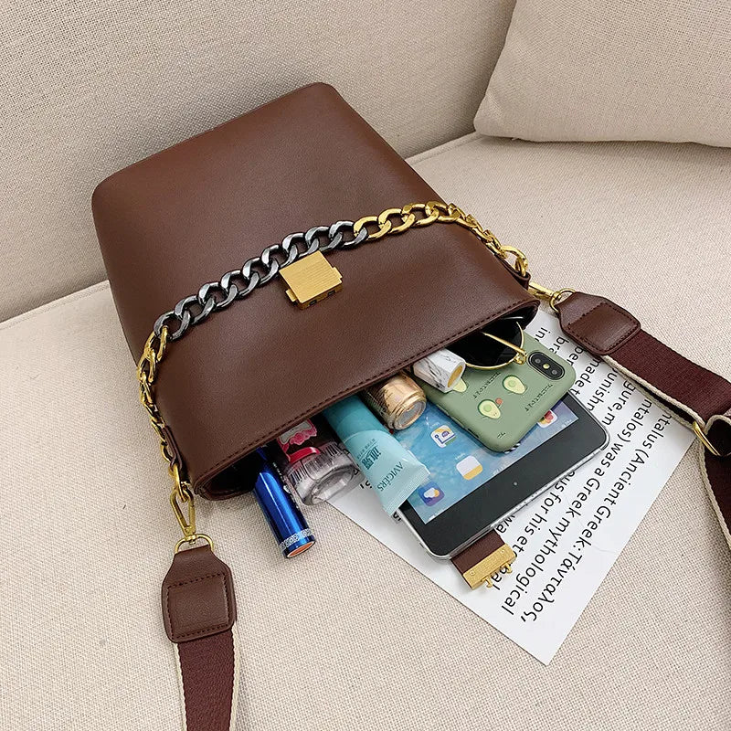 Small Chain Women Handbags High Ladies Shoulder Bucket Bag