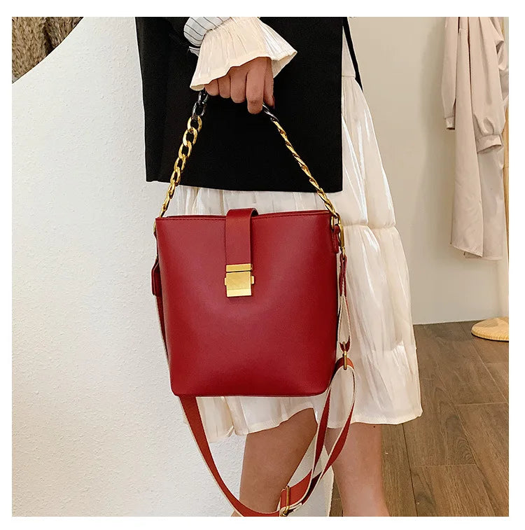 Small Chain Women Handbags High Ladies Shoulder Bucket Bag