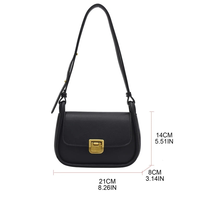 PU Leather Crossbody Bag Long Belt Female Shoulder Purse Underarm Bag