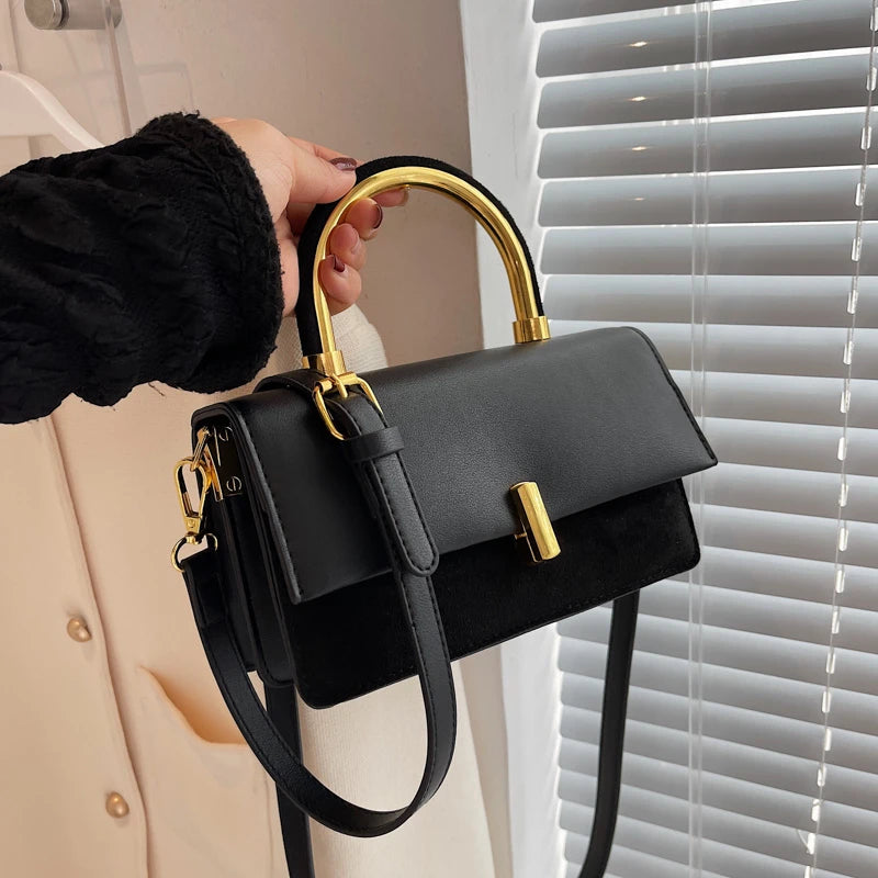Women's PU Leather Crossbody Square Flap Shoulder Bag Tote Purse