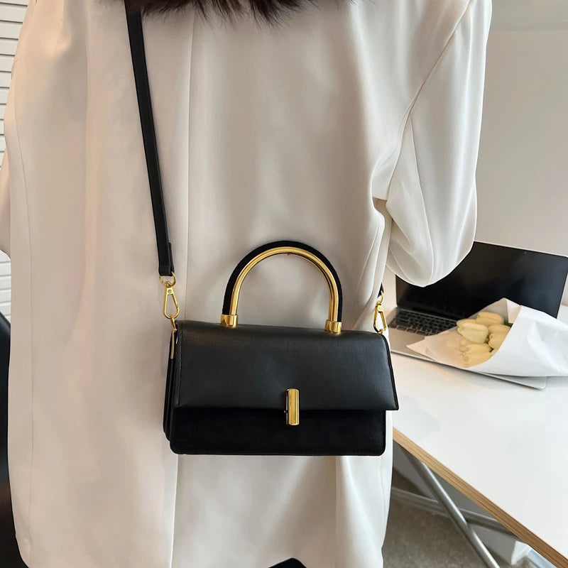 Women's PU Leather Crossbody Square Flap Shoulder Bag Tote Purse