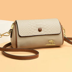 Barrel-shaped Soft Leather Handbag Shoulder Crossbody Bag for Women