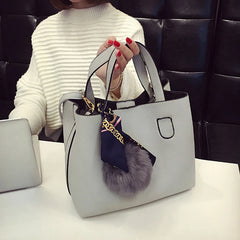 Burgundy PU Leather Women Handbag Girls Messenger Bag