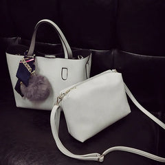 Burgundy PU Leather Women Handbag Girls Messenger Bag