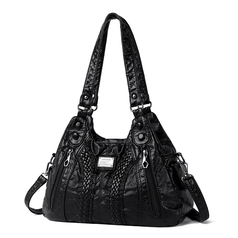 Soft Washed Pu Leather Crossbody Bag for Women
