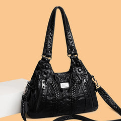 Soft Washed Pu Leather Crossbody Bag for Women