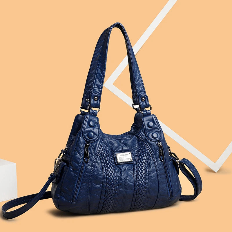 Soft Washed Pu Leather Crossbody Bag for Women