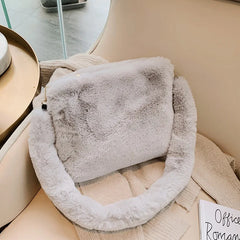 Plush Crossbody Bag Casual Faux Fur Large Shoulder Bags Ladies Purse
