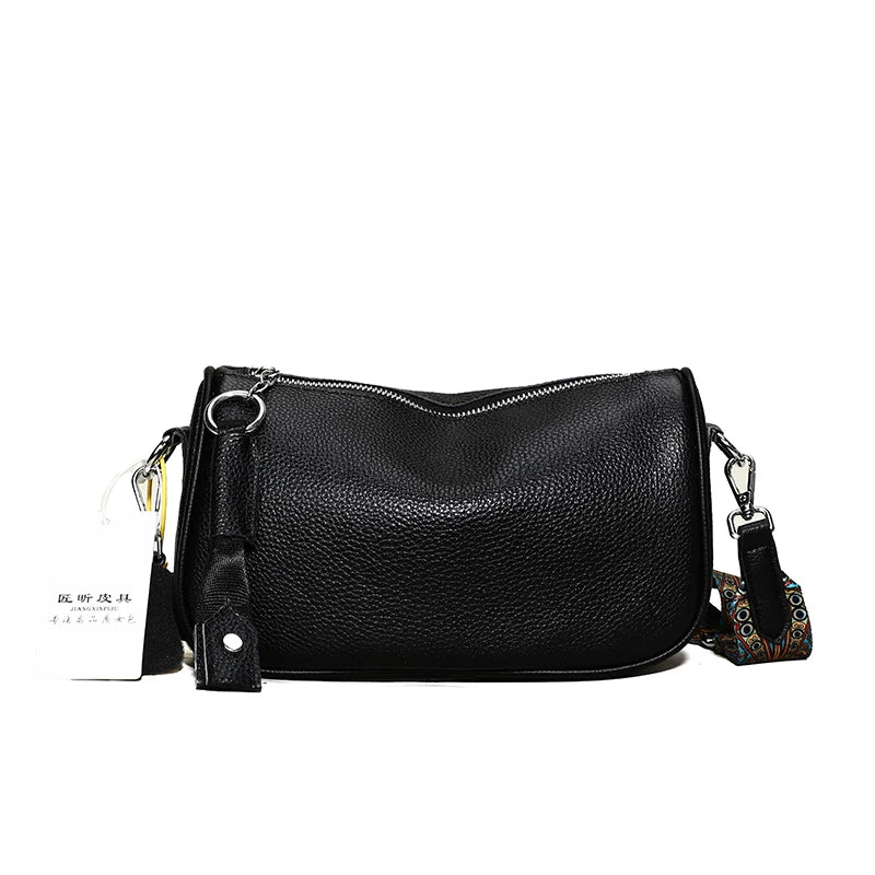 Solid Leather Shoulder Crossbody Bag For Women Handbag