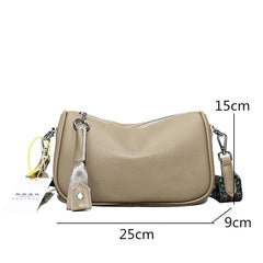 Solid Leather Shoulder Crossbody Bag For Women Handbag