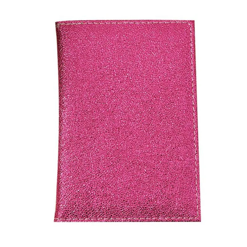 Pink Glitter Passport Cover Leather Travel Wallet Girls Holder