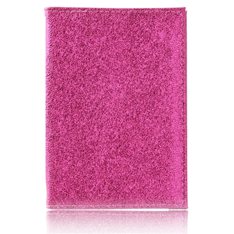 Glitter Passport Cover Pink Leather Passport Wallet Girl Holder