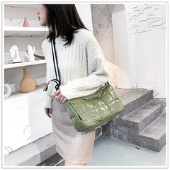 Winter Crossbody Down Bag Wide Strap Messenger Tote Bag Female Handbag