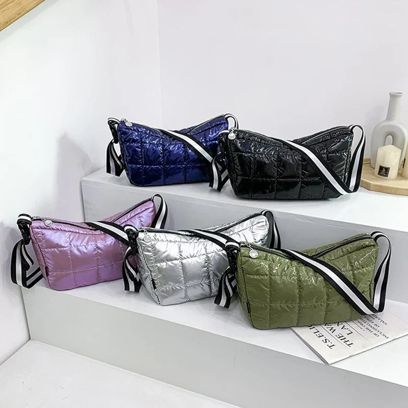 Winter Crossbody Down Bag Wide Shoulder Strap Messenger Bag Sac A Main