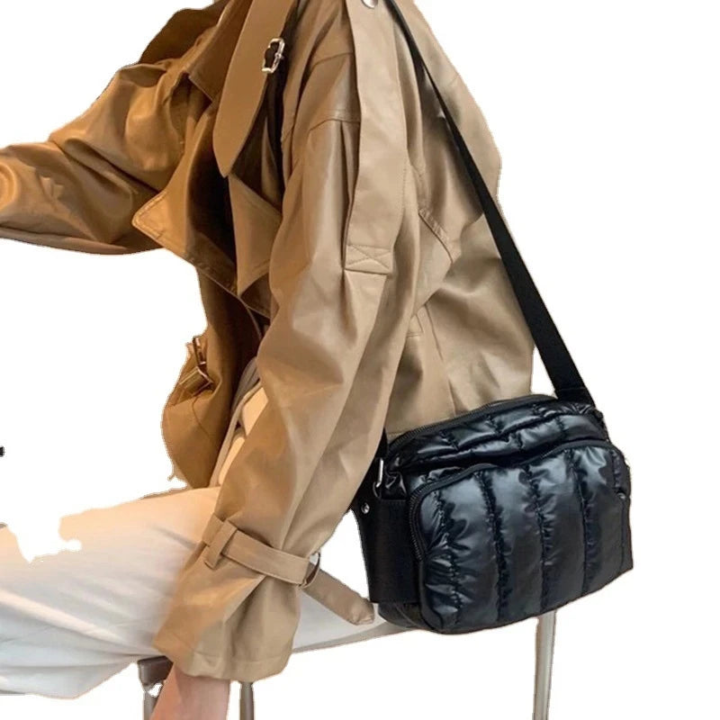 Winter Crossbody Down Bag Handbag with Strap
